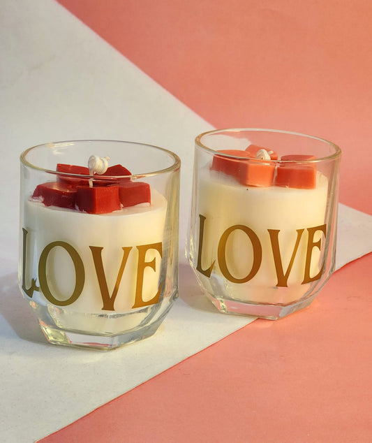 Velas de taza de amor 